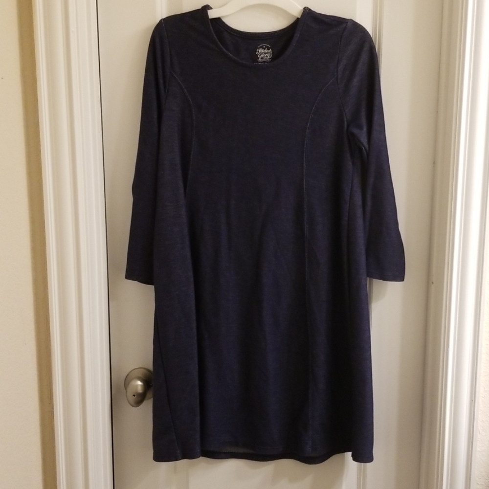 Girls denim blue A line dress